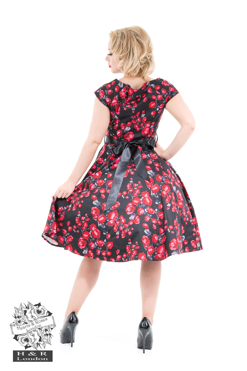 Taffeta Red Rose Day Dress